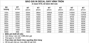 Báo giá in tem nhãn, decal giá rẻ tại Hà Nội